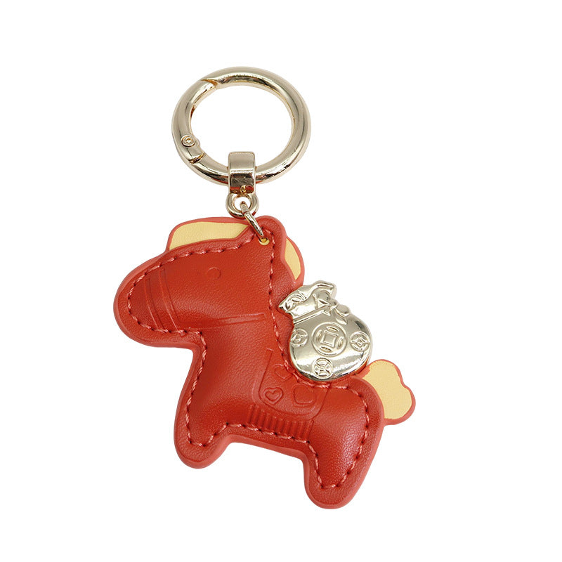 Wholesale Handmade Pony Pendant Made of Artificial Leather Keychains